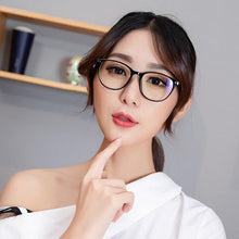 Load image into Gallery viewer, Women Myopia Glasses Ladies Blue And Anti Eye Strain Headache Computer Glasses  Transparent Lens Film Coated Oval Formed Myopia Glasses -1.0 -1.5 -2.0 -2.5 -3.0 -3.5 -4.0 -4.5 -5.0 -5.5

