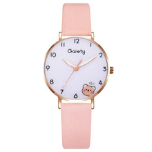 Load image into Gallery viewer, Women New Color Bear Fashion Student Quartz Watch Bracelet Combination Set Kids Girl Wrist Watch Bracelet Leather Rhinestone Luxury Design Simple Dress Women's Watches
