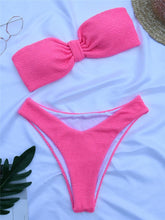 Load image into Gallery viewer, Women One-Shoulder Bikini Swimsuit Women Push Up Swimwear Women's Bathing Suit Comfortable Bikini Ribbed Two Piece Swimsuit Bikini Set Summer Bathing Suit Beach Wear Swimming Suit
