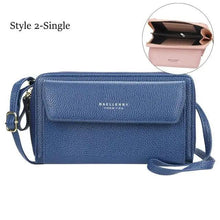 Load image into Gallery viewer, Women Pu Leather Double Layer Large Portable Crossbody Capacity Card Holders Handbags - Trendy Portable Crossbody Handbags
