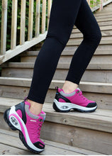 Load image into Gallery viewer, Women Running Air Cushion Athletic Sneakers Walking Breathable Sport Lace Up Hight Platform Casual Shoes Womens Mesh Sneakers Fashion Tennis Breathable Walking Gym Work Shoes

