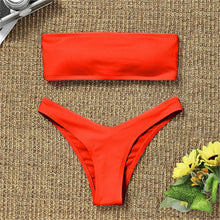 Load image into Gallery viewer, Women's Bikini High Waist Tummy Control Two Piece Swimsuit Swimwear Girl Beach Bathing Suit Woman Fashion Swimwear Padded High Waist Cheeky Bathing Suit
