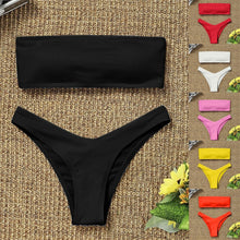 Load image into Gallery viewer, Women's Bikini High Waist Tummy Control Two Piece Swimsuit Swimwear Girl Beach Bathing Suit Woman Fashion Swimwear Padded High Waist Cheeky Bathing Suit
