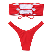 Load image into Gallery viewer, Women's Bikini High Waist Tummy Control Two Piece Swimsuit Swimwear Girl Beach Bathing Suit Woman Fashion Swimwear Padded High Waist Cheeky Bathing Suit
