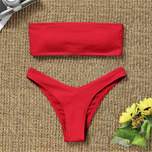 Load image into Gallery viewer, Women's Bikini High Waist Tummy Control Two Piece Swimsuit Swimwear Girl Beach Bathing Suit Woman Fashion Swimwear Padded High Waist Cheeky Bathing Suit
