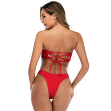 Load image into Gallery viewer, Women's Bikini High Waist Tummy Control Two Piece Swimsuit Swimwear Girl Beach Bathing Suit Woman Fashion Swimwear Padded High Waist Cheeky Bathing Suit
