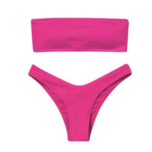 Load image into Gallery viewer, Women's Bikini Two Piece Swimsuit Swimwear  Beach Bathing Suit Woman Two-Piece Strapless Padded High Cut Bandeau Bathing Suit Swimwear
