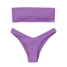 Load image into Gallery viewer, Women's Bikini Two Piece Swimsuit Swimwear  Beach Bathing Suit Woman Two-Piece Strapless Padded High Cut Bandeau Bathing Suit Swimwear
