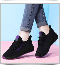 Load image into Gallery viewer, Women's Breathable Non-slip Platform Fashion Autumn New Casual Running Shoes Black Sneakers Lightweight Mesh Tennis Sneaker Fashion Athletic Walking Shoes
