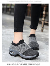 Load image into Gallery viewer, Women's Casual Chunky Sneakers Platform Walking Shoes Fashion Knited Casual Walking Shoes Sock Sneakers Slip On Mesh Air Cushion Comfortable Easy Shoes
