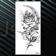 Load image into Gallery viewer, Women's Fashion Flower Temporary Tattoos Sticker Fake Rose Waterproof Large Realistic Black Colorful Flowers Tattoos
