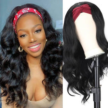 Load image into Gallery viewer, Women's Headband Wig Body Wave Natural Black Blonde Wigs with Headband Fake Hair Synthetic Wigs For Black Women Cosplay Wigs For Women Gifts for girlfriends
