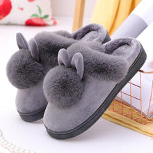 Load image into Gallery viewer, Women's Shoes Rabbit Ear Floor Indoor Cotton Slippers Winter Autumn Shoes Women Non-Slip Thick Bottom House Animal Slippers For Women Mens Winter Warm Memory Foam Cartoon Home Slippers
