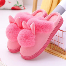 Load image into Gallery viewer, Women's Shoes Rabbit Ear Floor Indoor Cotton Slippers Winter Autumn Shoes Women Non-Slip Thick Bottom House Animal Slippers For Women Mens Winter Warm Memory Foam Cartoon Home Slippers
