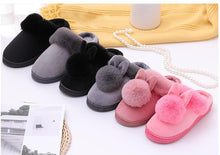 Load image into Gallery viewer, Women's Shoes Rabbit Ear Floor Indoor Cotton Slippers Winter Autumn Shoes Women Non-Slip Thick Bottom House Animal Slippers For Women Mens Winter Warm Memory Foam Cartoon Home Slippers
