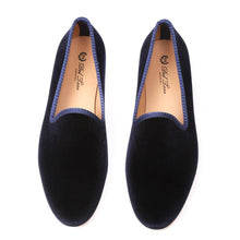 Load image into Gallery viewer, Women's Navy Velvet Slipper
