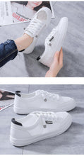 Load image into Gallery viewer, Women's White Casual Sneakers Spring  Summer Breathable Flats Solid Color Mesh Shoes Fashion White Flat Sneakers Women Workout Tennis Walking Gym Fashion Sneakers
