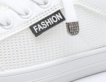 Load image into Gallery viewer, Women's White Casual Sneakers Spring  Summer Breathable Flats Solid Color Mesh Shoes Fashion White Flat Sneakers Women Workout Tennis Walking Gym Fashion Sneakers
