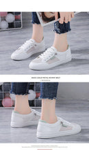 Load image into Gallery viewer, Women's White Casual Sneakers Spring  Summer Breathable Flats Solid Color Mesh Shoes Fashion White Flat Sneakers Women Workout Tennis Walking Gym Fashion Sneakers
