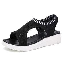 Load image into Gallery viewer, Women Sandals Breathable Comfort Walking Shoes Heels Summer Platform Sandal Casual Comfortable Sandals For Women Ankle Elastic Lightweight Soft Modern Beach Sandals
