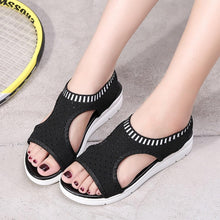 Load image into Gallery viewer, Women Sandals Breathable Comfort Walking Shoes Heels Summer Platform Sandal Casual Comfortable Sandals For Women Ankle Elastic Lightweight Soft Modern Beach Sandals
