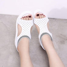 Load image into Gallery viewer, Women Sandals Breathable Comfort Walking Shoes Heels Summer Platform Sandal Casual Comfortable Sandals For Women Ankle Elastic Lightweight Soft Modern Beach Sandals
