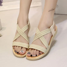 Load image into Gallery viewer, Women Sandals Breathable Comfort Walking Shoes Heels Summer Platform Sandal Casual Comfortable Sandals For Women Ankle Elastic Lightweight Soft Modern Beach Sandals
