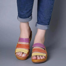 Load image into Gallery viewer, Women Sandals Fashion Shoes Summer Shoes With Heels Flip Flops Women Beach Casual Shoes Comfort Slip On Sandal Vintage Casual Summer Open Toe Low Heel Slipper Flat Shoes
