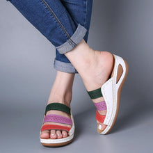 Load image into Gallery viewer, Women Sandals Fashion Shoes Summer Shoes With Heels Flip Flops Women Beach Casual Shoes Comfort Slip On Sandal Vintage Casual Summer Open Toe Low Heel Slipper Flat Shoes
