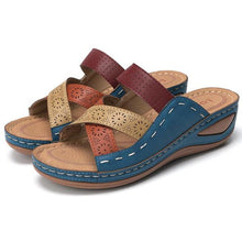 Load image into Gallery viewer, Women Sandals Fashion Shoes Summer Shoes With Heels Flip Flops Women Beach Casual Shoes Comfort Slip On Sandal Vintage Casual Summer Open Toe Low Heel Slipper Flat Shoes

