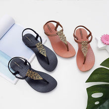 Load image into Gallery viewer, Women Sandals Flip Flops Summer Flat Shoes Woman Sandals Beach Flat Sandals T-Strap Sandals Strappy Flip Flop Sandal Flat Slide Casual Summer Beach Thong Slipper
