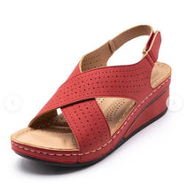 Load image into Gallery viewer, Women Sandals New Summer Shoes Woman Sewing Hollow Out  Casual Leather Comfortable Retro Sandals Cutout Leather Crisscross Open Toe Women Casual Summer Platform Walking Shoes
