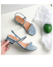 Load image into Gallery viewer, Women Sandals Summer Blue Shoes Flats Heel Flip Flip Flop Sandals Women Back Strap Flat Sandals Adjustable Casual Sandal With Open Toe Sandals
