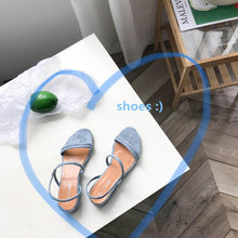 Load image into Gallery viewer, Women Sandals Summer Blue Shoes Flats Heel Flip Flip Flop Sandals Women Back Strap Flat Sandals Adjustable Casual Sandal With Open Toe Sandals
