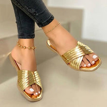 Load image into Gallery viewer, Women Sandals Summer Outdoor Beach Flip-flop Sandals Solid Fashion Sandals Flats Casual Shoes Black Summer Flat Sandals Stylish Flip Flop Comfortable Color Matching Sandals Flat Non-Slip Open-Toe Casual Beach Sandals
