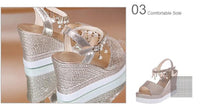 Load image into Gallery viewer, Women Sandals Summer Platform Sandals Buckle Strap Peep Toe Thick Bottom Modern Espadrille Sandals Platform Cross Buckle Strap Slingback Summer Open Toe Shoes
