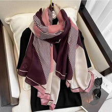 Load image into Gallery viewer, Women Scarf Leopard Print Cotton Large Size Scarfs For Winter Shawls Winter Warm Casual Wear For Women Lovely Floral Tassel Cotton ab Shawls Lady Silk Wraps Scarves
