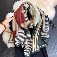 Load image into Gallery viewer, Women Scarf Leopard Print Cotton Large Size Scarfs For Winter Shawls Winter Warm Casual Wear For Women Lovely Floral Tassel Cotton ab Shawls Lady Silk Wraps Scarves
