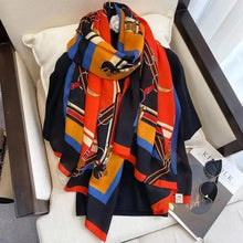Load image into Gallery viewer, Women Scarf Leopard Print Cotton Large Size Scarfs For Winter Shawls Winter Warm Casual Wear For Women Lovely Floral Tassel Cotton ab Shawls Lady Silk Wraps Scarves
