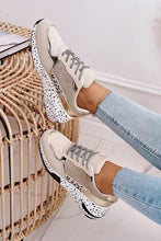 Load image into Gallery viewer, Women Sneakers Leopard Print Lace-Up Women's Vulcanize Shoes Sports Sneakers Breathable Height Increasing Walking Jogging Sneakers Gold Silver Sport Running Women's Sneakers
