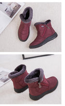 Load image into Gallery viewer, Women Snow Boots Warm Short Fur Plush Winter Ankle Boots Zip Comfort Warm Shoes Anti-Slip Fur Lined Ankle Short Boots Waterproof Slip On Outdoor Lightweight Shoes
