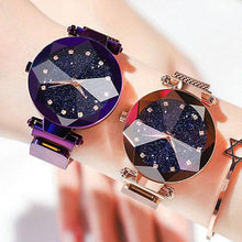 Load image into Gallery viewer, Women Starry Sky Clock Luxury Women Watches Fashion Diamond Quartz Wristwatches Women's Fashion Starry Sky Watch Luxury Analog Stardust Watches For Girls Casual Luminous Ladies Wrist Watch With Stainless Steel Mesh Band Dress Watch
