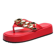 Load image into Gallery viewer, Women Summer Newest Fashion Chain Flip-flops Sandal Slippers Shoes Woman Flat Platform Sandals Casual Flat Slippers Slides Shoes Flat Sandals Casual Summer Shoes
