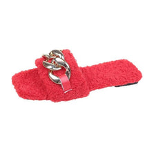 Load image into Gallery viewer, Women Summer Slipper Square Toe Chain Slippers Slip On Flat Slide Sandals Beach Flip Flops Casual Shoes Woman Heel Shoes Open Toe Slip On Dress Backless Heels Slides Slippers
