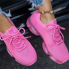 Load image into Gallery viewer, Women Trendy Sneakers Fashion Cushion Lace Up Running Sport Sneakers Outdoor Sport Shoes Spring Summer Couple Cushion Flats Training Running Breathable Sneakers
