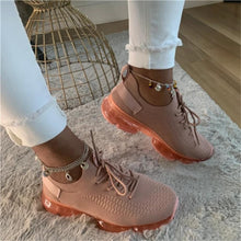 Load image into Gallery viewer, Women Trendy Sneakers Fashion Cushion Lace Up Running Sport Sneakers Outdoor Sport Shoes Spring Summer Couple Cushion Flats Training Running Breathable Sneakers
