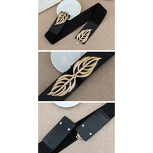 Load image into Gallery viewer, Women Vintage Stretch Belt Unique Black Elastic Design Stretchy Luxury Waistband Stylish Women Waist Belts
