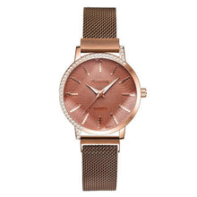 Load image into Gallery viewer, Women Watches New Luxury Fashion Quartz Ladies Watch Clock Rose Gold Diamond Dial Dress Casual Wristwatch Quartz Movement Girls Ladies Wristwatch Big Face Mesh Belt Watch And Bracelet Set
