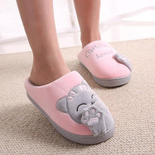 Load image into Gallery viewer, Women Winter Home Fur Slippers Cat Non-Slip Soft Warm House Indoor Bedroom Men Couples Memory Foam Floor Shoes Fluffy Slippers For Women Indoor Warm Furry Bedroom Slippers With Non Slip Outsole
