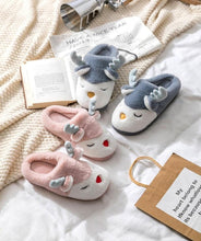 Load image into Gallery viewer, Women Winter Home Slippers Deer Elk Non-slip Soft Warm House Shoes Mens GIrs Indoor Bedroom Couples Floor Footwear Fuzzy House Slippers For Women Durable Furry Bedroom Slipper Lightweight And Non-Slip
